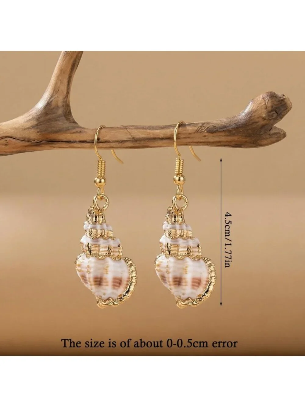 Natural Conch Drop Earrings - 9 Pairs Seashell Jewelry for Women, Boho Chic